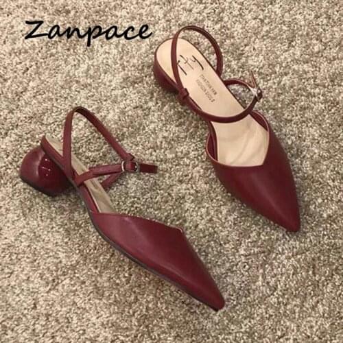 2021 Summer Buckle Women Sandals Pointed Hollow Thick with High Heels Womens Shoes Gladiator Fashion 4CM Round Heels Sandals