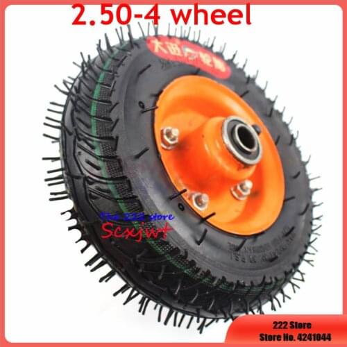 2.50-4 Inflatable Wheel 8 Inch Trolley Caster Wheel Electric Scooter 20cm Long Pneumatic Wheel Trailer Wheel 16mm Bearing Wheel