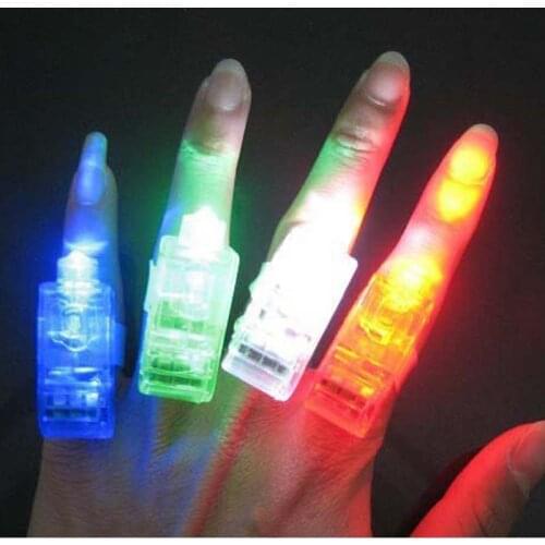 LED Finger Ring Beams Party Nightclub Gadget Glow Laser Light Torch