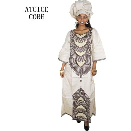 African dresses for woman bazin riche embroidery design long dress A160