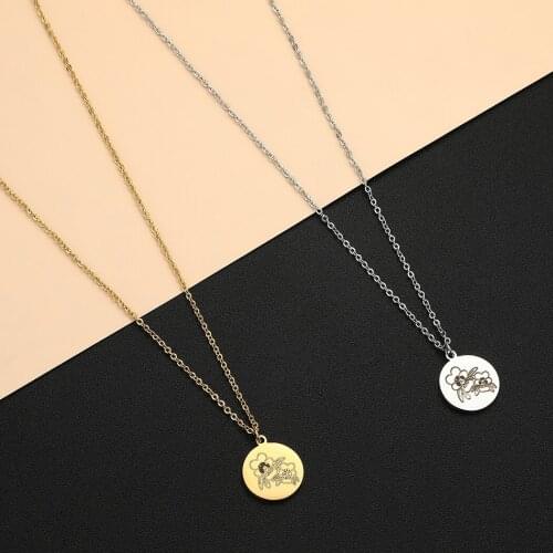 Cxwind Stainless Steel Flower Shape Pendant Necklace Jewelry Charm Statement Choker Necklace for women Choker Birthday Gift