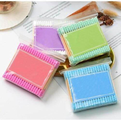 100/200PCS Kapmore Swabs Cotton Double Sided Wooden Spiral Cotton Stick Makeup Swab Disposable Cotton Swabs for Home