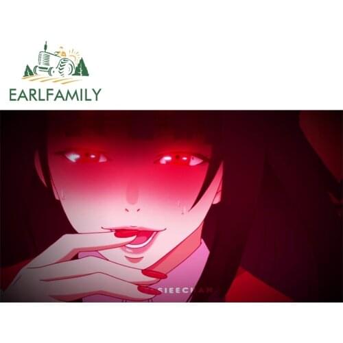 EARLFAMILY 13cm x 7.3cm for Kakegurui Yumeko Car Stickers Anime Waterproof Decals Creative Trunk Helmet Decor Vinyl Car Wrap