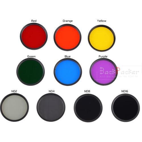 Camera Filter 40.5mm Gradient Full Red Orange Yellow Green Blue Purple ND2 4 8 16