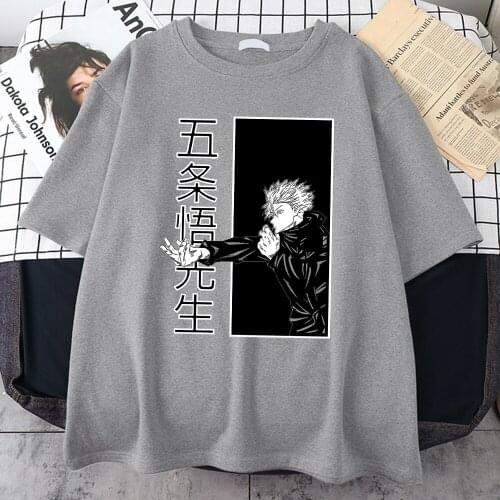 Jujutsu Kaisen Anime Print T Shirst Men Casual Retro Clothing Tops Harajuku Street Tee Shirts Oversize Casual T Shirt For Male