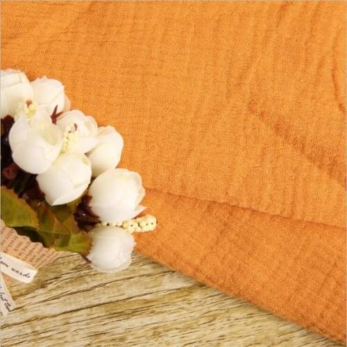 Cotton fabric double layer gauze crepe pleated white cotton yarn fabric baby shirt robe bath towel skirt DIY fabric cotton