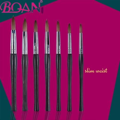 BQAN 1PC Kolinsky Sable Nail Art Brushes #10#12#14#16#18#20#22 Acrylic Nail Brushes Wooden Acrylic Brushes Manicure Art Tools