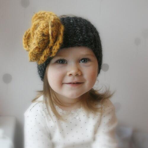 Fashion soft Baby winter Keep Warm Flower Knitting wool Infant Kids Girl Hairband Phtography Props baby hair accessories 3M-4T