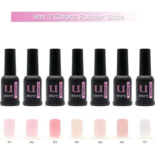 Nude Jelly Rubber Base Set Gel Nail Polish 7Colors UV Natural Nail Base Coat Kit for Manciure Semi-permanent Varnish Gellac Sets