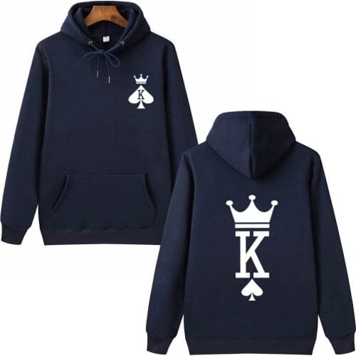 New brand Hoodie Printing Her King His Queen Lover Hoodies Harajuku Womens Clothing Sweatshirt Plus Size Couple Hoodies