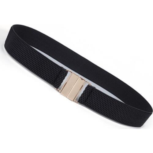 Gold Buckle Strentch Belt All-match Elastic Waistband Female Flexible Waistbands White Decoration Belts For Women Dress Wedding