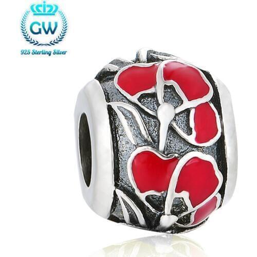 925-Sterling-Silver Autumn Apple Charm Fit Original Bracelet Pendant Beads & Diy Jewelry Making Brand Aimili D171A