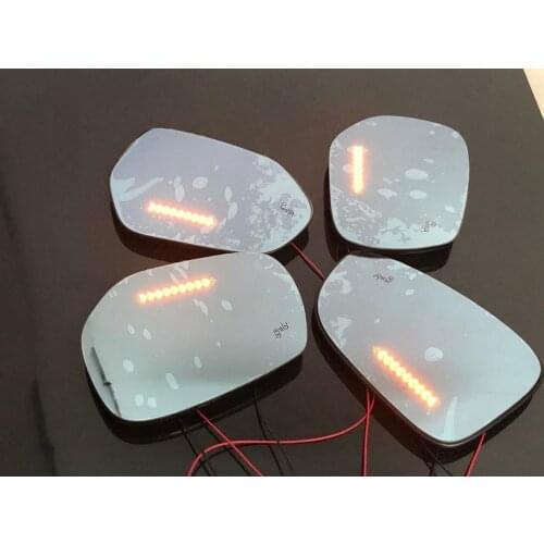 Rear View Blue Mirror Led Turn Signal Heating Blind Spot Monitor for Volkswagen Tharu T-cross Lavida 18,2pcs