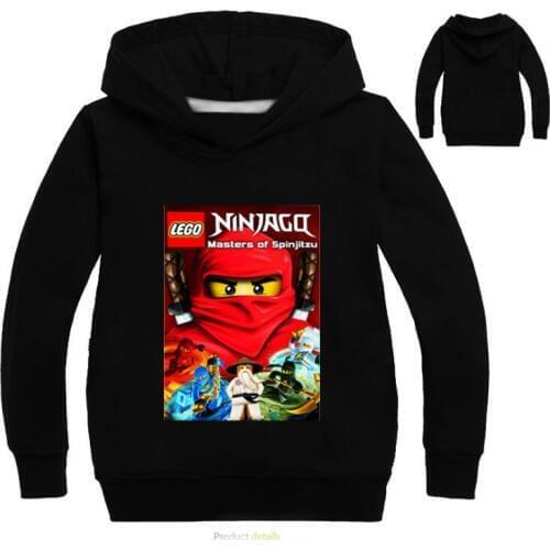 2-12Years Kids Boys Sweatshirt Ninja Ninjagoed Hoodies Legoes Clothes Cartoon Clothing Children Long Sleeve Coat Casual Top
