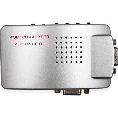 VGA to AV RCA Signal Adapter Converter Video Switch Box Supports NTSC PAL for Computer Laptop PC