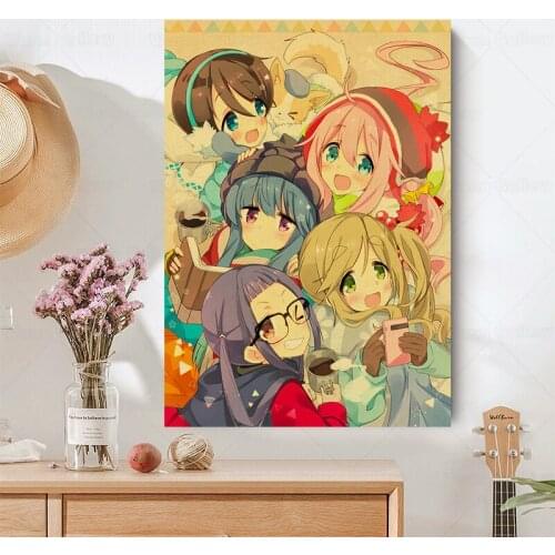 Interior decoration anime painting Yuru camp canvas poster painting wall art decor living room bedroom Bedside Background