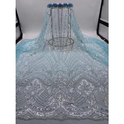 Fresh and elegant solid color large flower-position sequins with beaded tulle embroidery, suitable for fashionable ladies' skirt