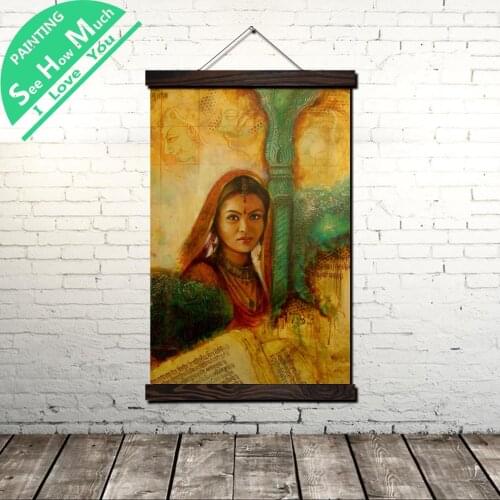 Famous Paintings Of Women Scroll Painting Canvas Vintage Poster and Prints Wall Art Pictures Bedroom Farmhouse Decoration