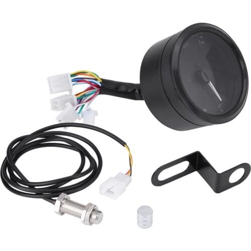 LCD Digital Speedometer Tachometer Gear Indicator with Speed Sensor for Motorcycle Scooter ATV 12000RMP