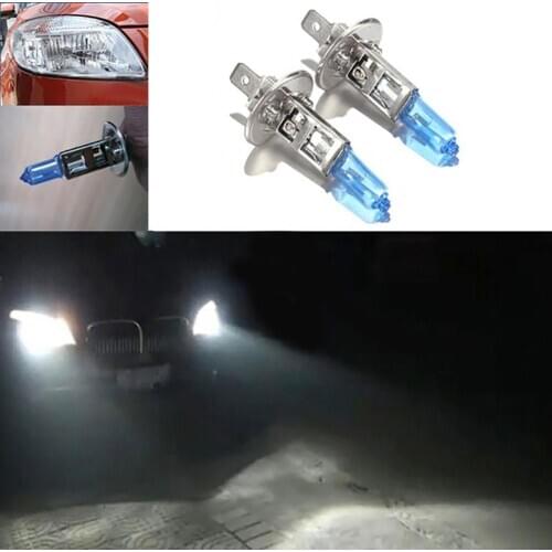 2 Pcs Super Bright White Bulbs Car Bulb 12V H1 6000K Xenon Halogen Head Fog lights Light Lights Lighting Car Accessories