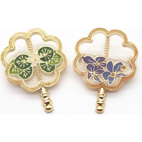 2021 New Light Luo Small Fan ~ Beautiful Artistic Conception! Enamel Semi Transparent Fan Elegant Retro Brooch Coat Womens Acce