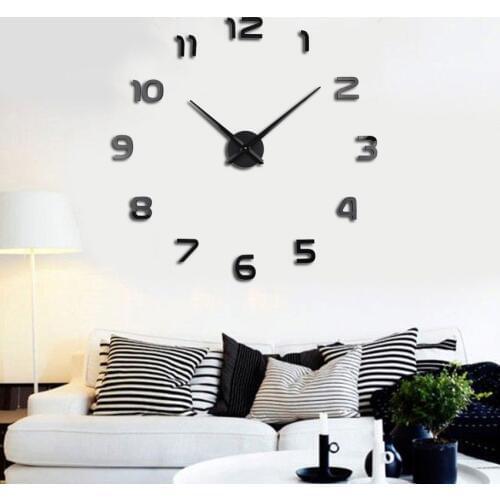 3D DIY Acrylic Mirror Wall Clock Wedding Decoration Wall Clock Watch Stickers Decor Living Room Quartz Needle 2021 FreeShipping