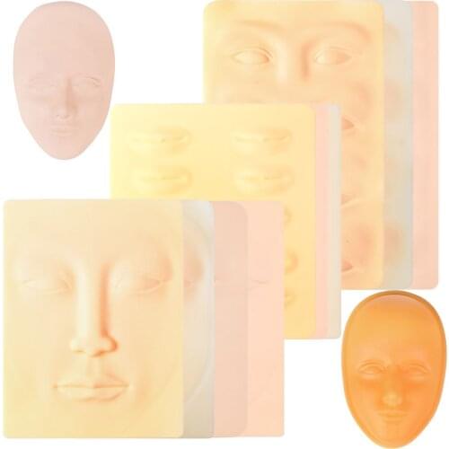 3D Eyelash Extension Practicing Facial Tattoo Training Head Silicone Practice Permanent Makeup Lip Eyebrow Tattoo Skin Face