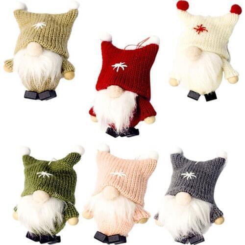 60 pcs Christmas Pendant Swedish Santa Wool Cute Gnome Doll Christmas Doll Pendant Creative Christmas Tree Decoration Navidad