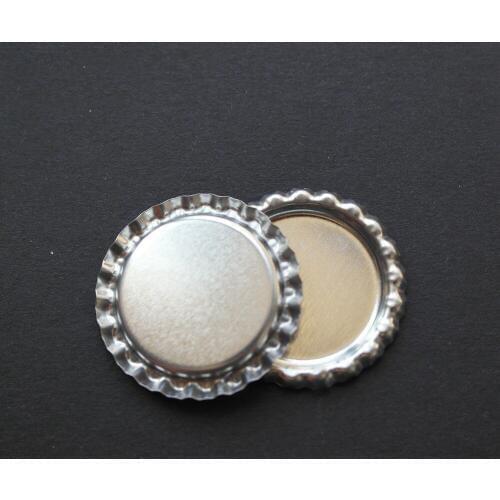 600 Pcs Sliver Colored Flattened Bottle Caps-Chrome Bottlecaps With Holes And Rings For Jewerly Pendant Free Shipping By DHL