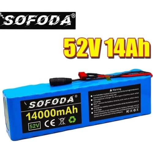 52V battery 14s3p 14Ah battery pack 1000W high power battery Ebike electric bicycle BMS with plug