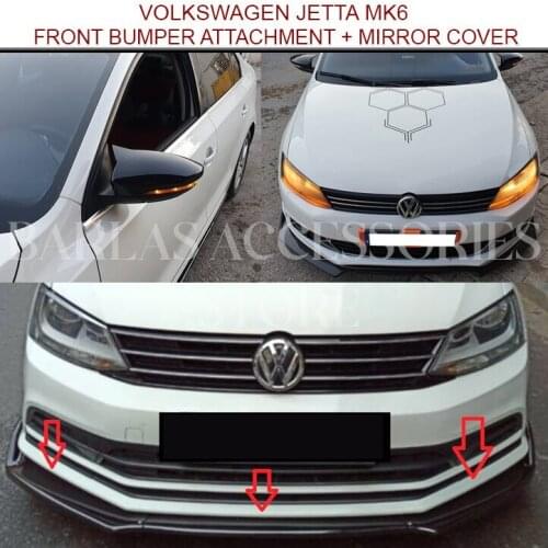 For Volkswagen Jetta Mk6 Accessories Jetta Mk6 Front Bumper Attachment + Jetta Mk6 Mirror Cover Piano Black