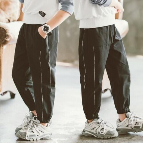 Boys Cargo Pants 4-16 Years Kid Pants Korean Style Fashion Spring Autumn Cotton Sport Pants For Kids Bottoms Children Trousers