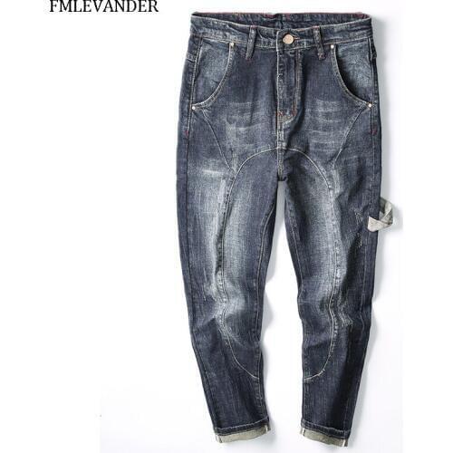 2019 New Fashion Soft Elastic Loose Design modis hombre Harem Pants Men Jeans