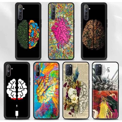 CellPhone Cover For Realme GT 8 7 6 Q2 Pro V15 V13 X50 5G C25 C21 C20 C15 C11 C3 7i Q2i Case Shell Capa Art Print Brain