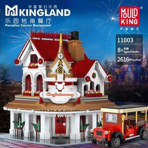 Mould King 11003 Creator Streetview Series 2616pcs Corner Restaurant Model Building Blocks MOC Bricks Educational Toys Kids Gift