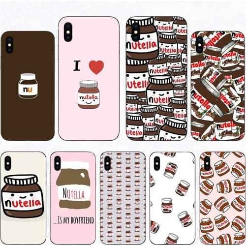 For iPhone 11 Pro 7 8 XR SE 2020 XS MAX 11 Pro MAX 5 X SE 2020 6 6s Plus 5S Soft TPU I Love Kawaii nutella Phone Case Cover Capa