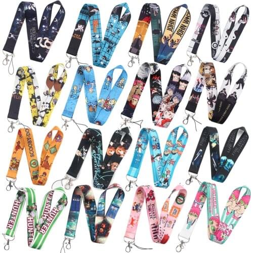 DZ1333 Wholesale Anime Key lanyard Car KeyChain ID Card Pass Gym Mobile Phone Badge Kids Key Ring Holder Jewelry Gifts