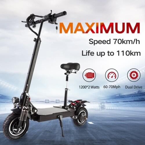 Electric Scooter Adult, 2000W Moter Fast Foldable Eletrick Scooters With Seats, big wheels, Max Speed to 70km/h, LCD Display