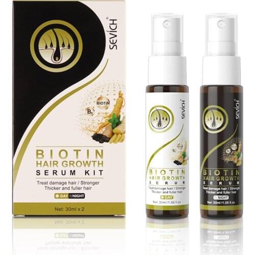 Hair Growth Essence Spray Anti Hair Loss Germinal Hair Growth Serum Nourish Roots Hair Care Men Women Day Night Use 2x30ml