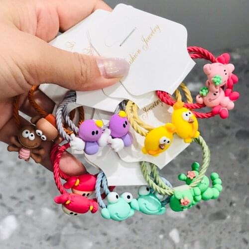 2Pcs Dinosaur Animals Hair Accessories Children Rubber Bands Scrunchies Elastic Hair Bands Girls Headband Decorations Ties