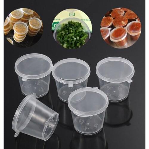 5/25 Pcs Pigment Paint Box Hinged Lids Takeaway Sauce Cup Plastic Disposable Food Containers Storage Box Cosmetic Organizer