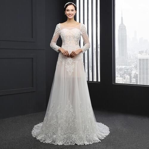 SL-3007 wedding dress 2020 trouwjurk vestido novia sukienka na wesele lace tulle suknia ?lubna boho robe de mariage 2020 vintage