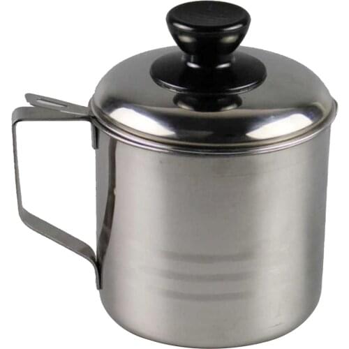 Stainless Oil Strainer Cup Can Mug with Filter Mesh Household Restaurant