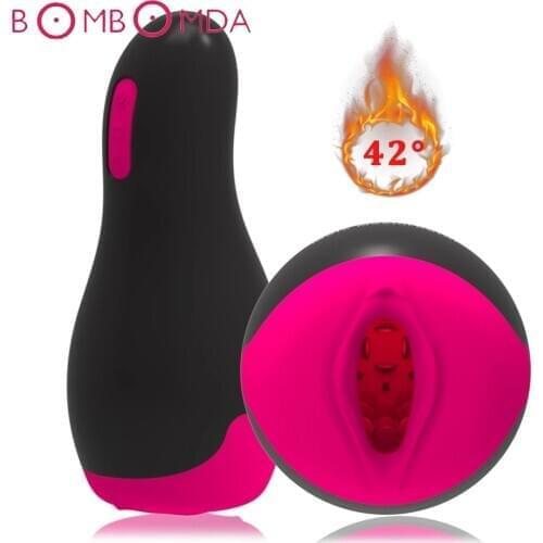 Blowjob Male Masturbator Vibrator For Men Silicone Automatic Heating Deep Throat Oral Sex Cup Adult Intimate Toys Sex Machine