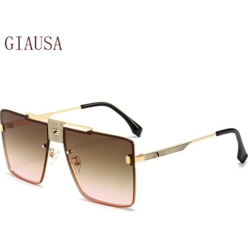 GIAUSA Fashionable Retro Modern Sunglasses European and American metal frameless sunglasses box fashionable sunglasses