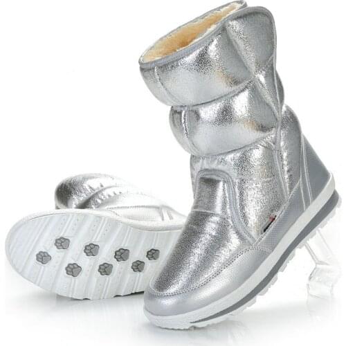 NEWDISCVRY Womens Winter Platform Boots 2021 Silver Women Snow Boots fur warm Lady Shoes Girl fashion footwear