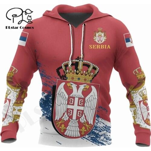 PLstar Cosmos 3DPrint Newest Country Serbia Flag Unique Amazing Harajuku Pullover Streetwear Unisex Hoodies/Sweatshirt/Zip T-3