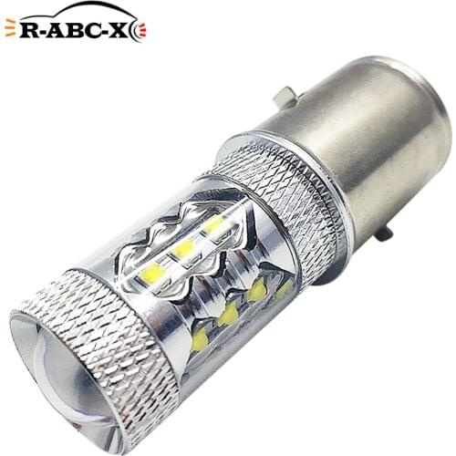 RUIANDSION 1 Pcs C'REE 16Leds BA20S 80W 1000Lm 6000K 10V-80V 12V 24V 50V 60V Vintage Car Replace LED Bulb Old School Moped Light