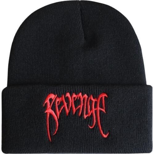 Revenge Embroidery Beanie Winter Knitted Hat Keep Warm Skullies Hip Hop Cap Men Women ski