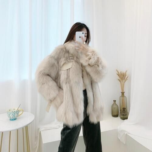 Real Fox Fur Coat Vintage Elegant Female Jacket Autumn Winter Womens Coats Jackets for Women2020 Womens Clothing AbrigoZjt1219